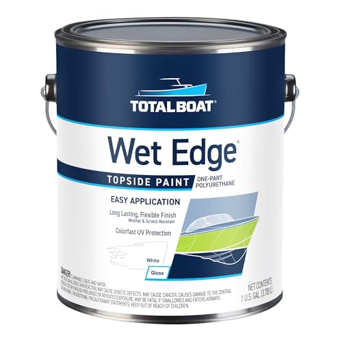 TotalBoat Wet Edge Topside Marine Paint for Fiberglass & Wood - White…