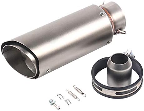 KAJIMOTOR Titanium Color 38-51mm Universal Motorcycle Short Exhaust Muffler Tail Pipe 250mm Tube