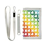 sanluoli Cartera colorida de corazones arcoíris para hombres, regalos para jóvenes, carteras casuales únicas con cordón, Corazones, arco iris, colorido, 1 size