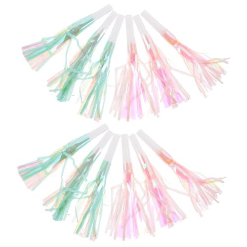 Toyvian 18 Piezas Accesorios De Botes De Dragón Sopladores De Fiesta De Cumpleaños Sopladores De Fiesta Silbatos Matraca Bocina Papel Blanco