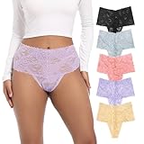 Women Leaf Print High Waisted underwear Stylish Comfort for Everyday Wear 5 Pack Bright XLarge