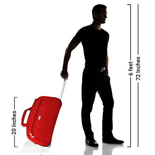 Image of Timus Club Mumbai 55 CM Red 2 Wheel Duffle Trolley Travel Bag for Women and Men