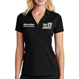Womens Custom Polo Shirt Personalized Embroidered Name Text Sport Polo Shirt for Ladies Black