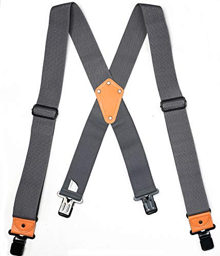 Image of MELOTOUGH Men's Suspender 2 inch Wide Partial Elastic Strap for Jeans Pants
