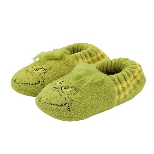 Bioworld Dr. Seuss The Grinch Fuzzy Chenille Youth Slipper Socks2