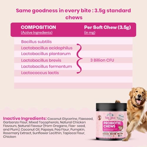 Image of Probiotic Soft Chews Supplement for Dogs | Six Probiotic Strains for Gut Health & Digestion | Chicken Flavor | Supports Immune Function | 30 Soft Chews