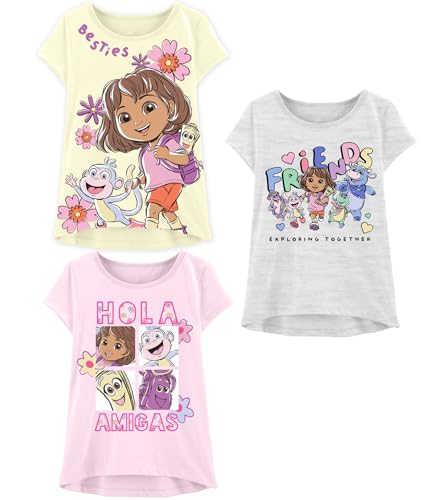 Dora The Explorer T-Shirt Sets - Boots & Friends Kids Birthday Party Graphic Outfit Tee Toddlers Birthday to Girls Clothes