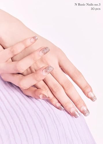 Ohora Semi Cured Gel Nail Strips (N Basic Nails No.3) - Works With Any Nail Lamps, Salon-Quality, Long Lasting, Easy To Apply & Remove - Includes 2 Prep Pads, Nail File & Wooden Stick - Pink #TOP4