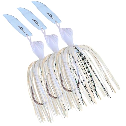 Reaction Tackle Breaker Jigs for Bass Fishing Bladed Vibrating Swim Jig Lures with Silicone Skirts Weedless Bait for Pike Walleye Muskie - 1/4 Oz Tennessee Shad (3-Pack)