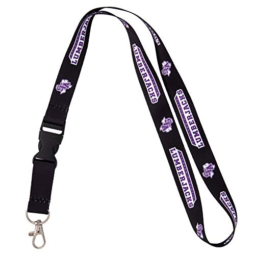 Stephen F. Austin State University SFA Lumberjacks Car Keys ID Badge Holder Lanyard Keychain Detachable Breakaway Snap Buckle (Black), Multicolored, 1.5 feet long