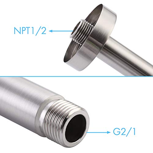 Kes 12 Inch Ceiling Mount Shower Arm With Shower Flange Escutcheon For Shower Head Brass Brushed Nickel, Psan102-Bn #TOP4