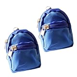 2Pcs Blue Mini Doll Backpack School Bag Model Dollhouse School Accessory for 1/6 Scale Dollhouse...