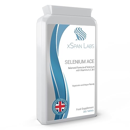 Selenium ACE 50mcg 365 Tablets - A Year's Worth of Well-Balanced Selenium Formula Infused with Vitamins A, C & E - Bolsters The Immune System & Offers Essential Antioxidants