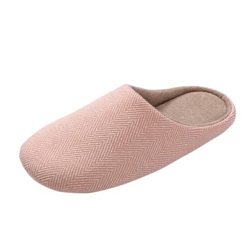 Women's Non-Slip House Slippers Lightweight Cotton Memory Foam Indoor Outdoor Slip On Cozy Shoes Comfort Bedroom Warm Solid Color Slipper Winter Fall Couple Slippers for Home Travel