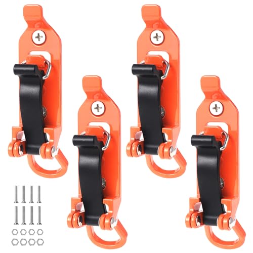 Faankiton 4PCS Roof Rack Mount Kit, Metal Rubber Clamps Shovel Holder Clamp, Quick Release Axe Holder, Orange