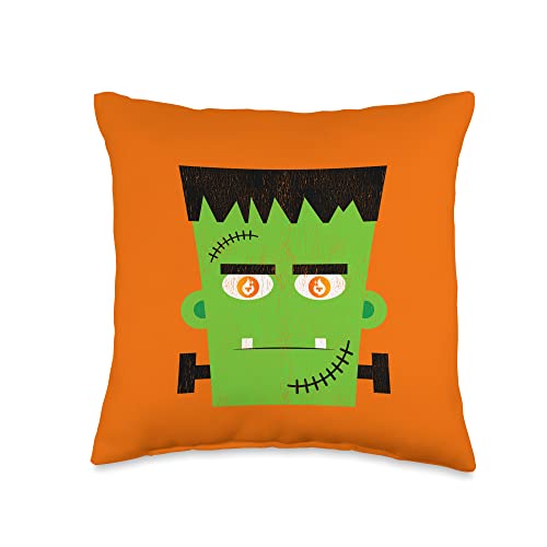 Image of Comic Vintage Creepy Halloween Tfuel Crypto Frankenstein Throw Pillow
