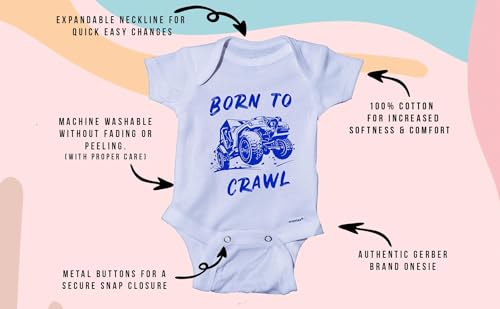 Ink Trendz Born to Crawl 4x4 Offroading Mudding Infant One-Piece Baby Onesie3