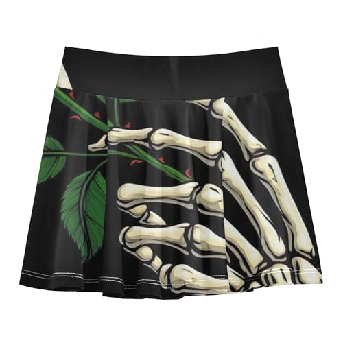 Clothes Girls' Shorts Athletic Skorts Toddlers Tennis Skirts Butterfly Skirt Skeleton Red Rose 4t2