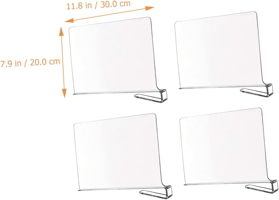 4pcs Closet Shelf Divider Clothes Bags Wire Shelf Divider Organizer Wardrobe Separator for Bathroom Cabinet Desk
