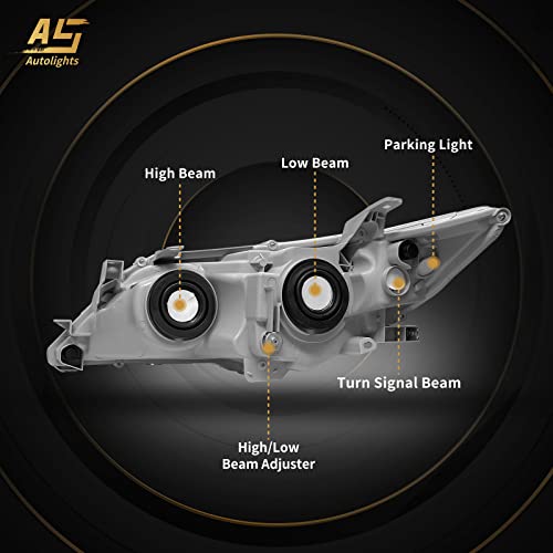 AS Headlights Assembly Replacement for 2012 2013 2014 Toyota Camry L/Se/Le/Xle/Hybrid Black Housing Amber Reflector Clear Lens Driver and Passenger Side - Image 4