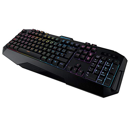 Phoenix Technologies - Teclado Gaming con Cable Luz RGB, 9 Modos de Iluminación, 12 Teclas Multimedia, Silencioso, Conexión USB