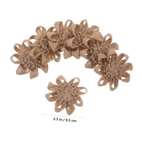 Flores de arpillera de textura natural para complementos y alta bisutería 3