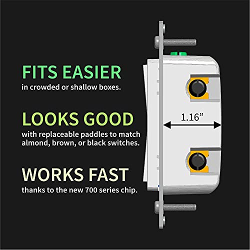 Zooz 700 Series Z-Wave Plus S2 Dimmer Switch Zen77, White | Simple Direct 3-Way And 4-Way Solution (Works With Regular Switches, No Aux Switch Needed) | Z-Wave Hub Required #TOP3