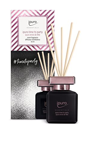 ipuro - zarter ipuro time to party Raumduft - puristischer Raumerfrischer mit karamellig-fruchtigen Noten - stilvoller Lufterfrischer in der Wohnung für ein unverwechselbares Dufterlebnis 50 ml