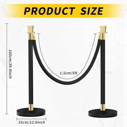 Crowd Control Stanchion, Waterproof and Rustproof Stanchion Set for Theater Hotels Clubs Museums, 8PCS