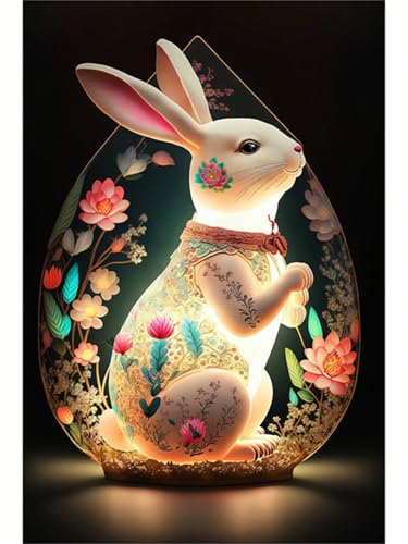 Diamond painting lapin de Pâques 40x70cm, l'idée cadeau créative pour adultes