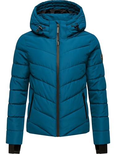 MARIKOO Damen Winterjacke warme Steppjacke mit abnehmbarer Kapuze Samuiaa...