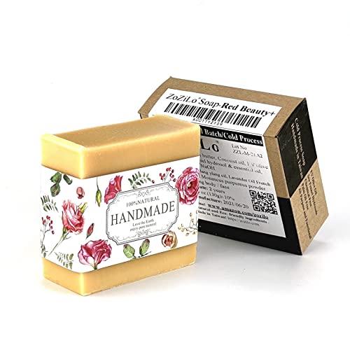 ZoZiLo Soap -Red Beauty -Shea Butter Soap – Olive Oil Soap – Ylang Ylang Essential Oil Soap – Palm Oil Free – Handmade Soap -4.6 oz