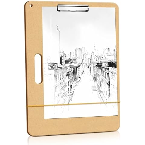 TKOnline 11.8x17.7 Drawing Board, Sketch Board with Sturdy Clip and Rubber Bands, Portable Art Clipboard for Classroom, Drafting and Studio Drawing Cover