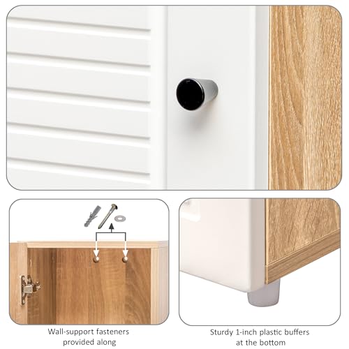 Image of Rocco Lofty Tall Storage Cabinet with Engraved Doors | Engineered Wood Sideboard with Soft-Close Hinges & Scratch-Resistant Matte Finish | Living Room Dining Bedroom (Stripes, Tall Size)