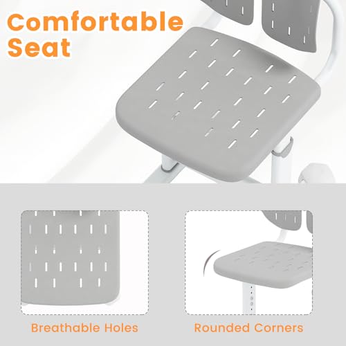 Image of Costzon Kids Desk Chair, Height-Adjustable Study Chair w /Breathable Seat, Double Back Support & Heavy Duty Metal Frame for 3+ Years Old Students Boys & Girls (Gray)