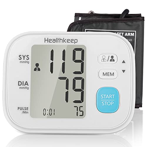 Moniteurs de pression artérielle brassard supérieur du bras pour usage domestique compteur de détection de fréquence cardiaque avec brassard 22-32 cm, diagnostic de rythme cardiaque irrégulier