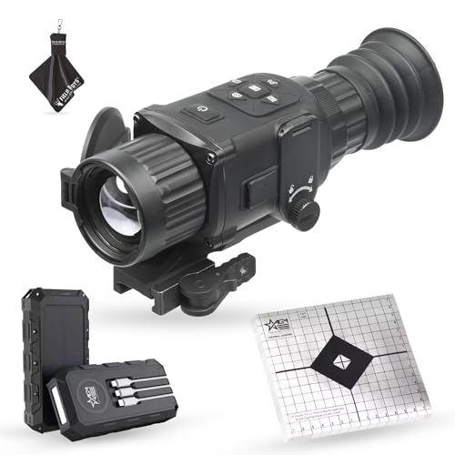 AGM Global Vision Rattler TS35-384 Thermal Imaging Riflescope for Hunting - 8X Digital Zoom, 35mm Lens. Includes AGM Solar Power Bank, Thermal Targets, and Optics Cleaning Cloth