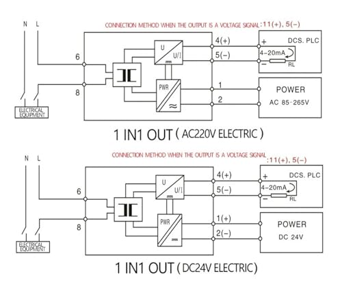 Sensor de corriente alterna industrial transductor 0-1A a 0-10V salida aislada 220V 5