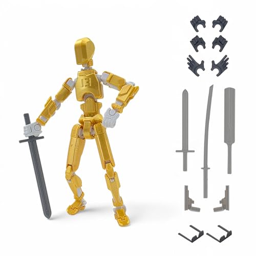 Image of Dummy13 Fully Articulated Action Figure | 3D Printed Robot Assembly Kit | 5.4 Inch Tall Poseable Toy | Dynamic Poses | DIY Collectible Model | Made in India (Warrior Combo)