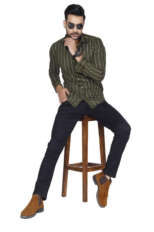 Image of Pure Cotton Solid Slim Fit Semi Casual Shirt for Men's & Boy's (Pack of 1)