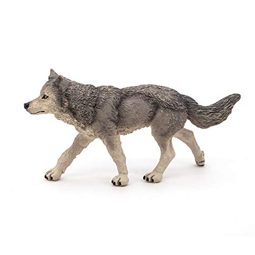 Papo -Hand-Painted - Figurine -Wild Animal Kingdom - Grey Wolf -53012 -Collectible - For Children - Suitable For Boys And Girls- From 3 Years Old #TOP4