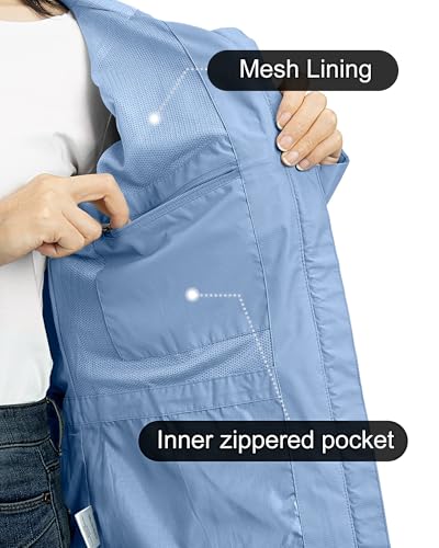 Image of Outdoor Ventures Packable Rain Jacket Women Waterproof Raincoat with Hood