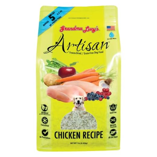 Grandma Lucy's Artisan Dog Food, Grain Free and Freeze-Dried - Artisan Chicken, 1Lb Bag