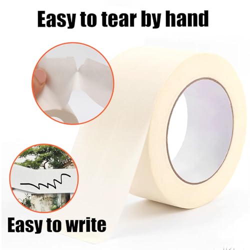 Image of Masking Tape 3 Inch, White Masking Tape, 3 Inches X 55 Yards X 6 Roll. | For General Purpose, Such Like Draft, Label, Mask, etc. 330 Yards Total.
