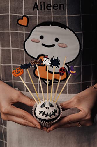 VEWINGL 100 Pcs Halloween Cocktail Picks Cupcake Toppers Suitable for Halloween Party Supplies Cupcake Decorations Food Ice Cream Cake Halloween Decorations Outdoor Toothpicks Appetizers
