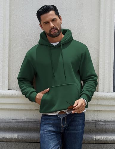 Image of COOFANDY Men Cotton Fleece Hooded Sweatshirt Casual Long Sleeve Hoodies Pullover Fashion Drawstring Hoodie with Kanga Pocket