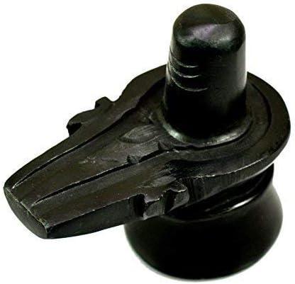 DIgibuzz Infotech Hand Crafted Black Marble Stone Shiva Lingam Idol/Murti (2 Inch)