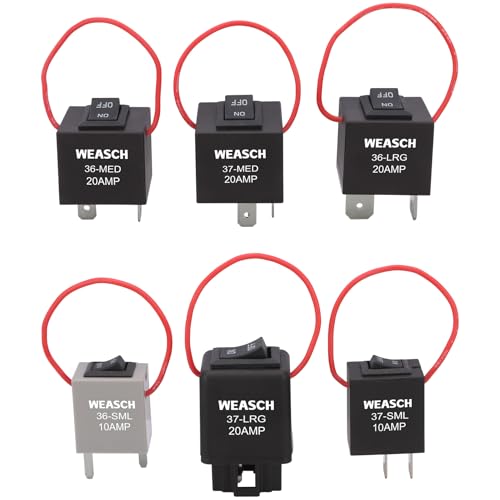 Weasch 9038A Relay Bypass Switch Kit Amp Loop Fuel Pump Bypass Kit Relay Tester Pack of 6 (9038A W/Wire)