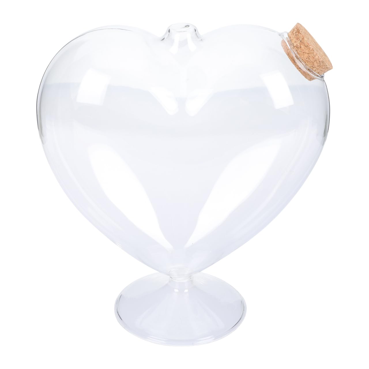 SHINEOFI Empty Glass Bottles with Cork Stoppers, Heart-Shaped Decorative Jars Small Decorative Glass Bottles with Cork Lid for DIY Art Crafts Decoration Party Supplies Favor
