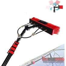 Water Fed Pole Kit, Outdoor Tall Window Cleaner Car Glass Solar Panel Cleaning System, Water Fed Brush Extendable Pole Kit Washer Duster Washing Tool with Squeegee and Te,39FT/12M